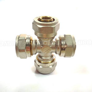 TUBOMART, оптовая продажа, латунный компрессионный крест с внутренней резьбой, 4-стороннее Латунное соединение труб, локоть - Product Image 1