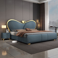 Lit Double Luxueux et Créatif, Moderne et Simple, Cadre de Lit en Bois Massif, Lit King Size, Lit Queen Haut de Gamme, Ensemble de Meubles de Chambre à Coucher