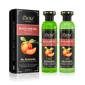 DEXE Gel Colorant Capillaire Noir Bio à Base de Plantes 200mlX2 & 500mlX2, Shampoing Crème Coiffant, Marque Privée OEM Usine Originale - Product Image 4