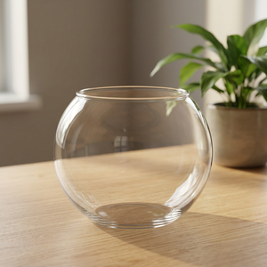 Vase en verre transparent rond, centre de table pour la décoration de la maison et des mariages - Product Image 2