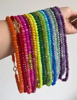 Handgemachte Damen Schmetterlings form Halskette mit 5*8 geschnittenen Halbe del steinen Natur perlen Mode Nagel Insertion Buddhismus