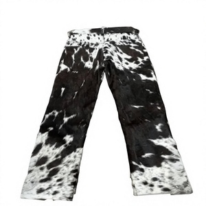 <b>Men's</b> <b>Tie</b> Dye Flare Pants Casual <b>Black</b> White Patterned Trousers - Product Image 1