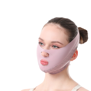 Bandeau amincissant pour le <span class=keywords><strong>visage</strong></span> en coton avec logo personnalisable SJVL, sangle élastique en <span class=keywords><strong>V</strong></span>, tailles S/M/L/XL, pour usage domestique - Product Image 1