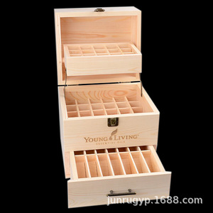 Essential Oil <b>Storage</b> Wooden <b>Box</b> 3 Layer <b>Folding</b> With Lock Design For 5ml 15ml Bottles And 10ml Roll-Ons - Product Image 4