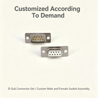 Conector D-SUB DB9 de Latón, Macho y Hembra, Montaje en PCB, Puerto Serie RS232, Industrial, OEM, ODM