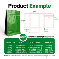 Bolsa de Embalaje de Café con Impresión Personalizada OEM ODM, Bolsa de Fondo Cuadrado con Válvula de Aire y Cierre Hermético