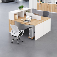 Poste de travail de bureau simple et moderne, rectangulaire, écologique, modulaire, avec écran de séparation et casier, pour employé, avec poste informatique