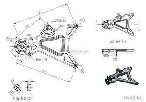 WANOU alüminyum CNC tıklayın 125 150 motosiklet salıncak kolu yarış salıncak kolu - Product Image 4