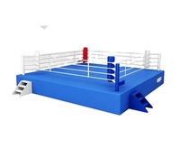 Anneau de boxe professionnel en acier en gros, plateforme de compétition surélevée, logo personnalisé, escalier d'entraînement pour Muay Thai et lutte