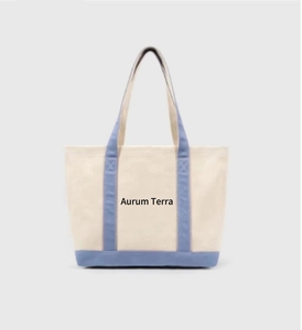 Customizable Size Solid Color Canvas Tote Bag with Zipper Closure Medium Cotton Fabric Letter Customization for Advertising Use - Product Image 1