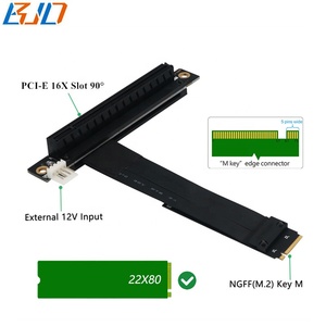 90 gradi pci-e 3.0 16X Slot per NGFF <span class=keywords><strong>M</strong></span>.<span class=keywords><strong>2</strong></span> chiave-<span class=keywords><strong>M</strong></span> cavo di prolunga adattatore per scheda Riser con cavo di alimentazione SATA 15pin 20CM - Product Image 2