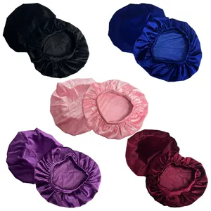 Bonnet guard femme musulmans farklı glitter toptan kadife bonnet