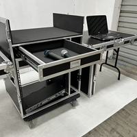Flight case OEM 10U sur roulettes avec 2 tiroirs 2U pour consoles X32C et amplificateurs 2 DJ Tables, avec poignées externes et 4 loquets de sécurité