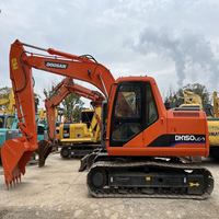 Excavatrice sur chenilles hydraulique Doosan DH150-7 de 15 tonnes Excavatrices DH150 d'occasion Prix bon marché DH 150 150-7 basses heures