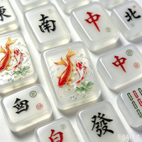 Jeu de tuiles de mahjong américain en acrylique de haute qualité, 166 pièces, 30 mm, 32 mm, 36 mm, 2 couches, motif poisson Koi Winsir