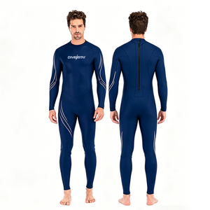 DIVESTAR-Combinaison Triatlon étanche en néoprène 3mm couleur or lisse avec fermeture à glissière au dos pour hommes, combinaison de plongée gratuite - Product Image 3