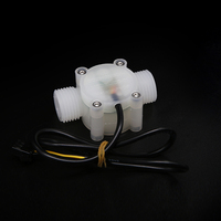 DN15 pengukur aliran turbin Sensor cairan kimia PVDF 0.5-30L efek aula mikro untuk pengukuran cairan korosif medis