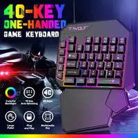 Clavier et souris de jeu mobile T-WOLF Combo-One Hand Design RGB Backlit Keys Programmable Wrist Support
