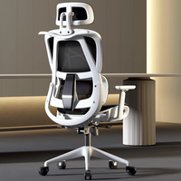 Chaise de bureau ergonomique en maille rotative avec accoudoirs et appui-tête réglables de luxe