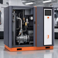 Compresseur d'air rotatif à vis haute efficacité 37 kW refroidi par air avec sécheur d'air pour machine de découpe laser