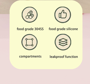 Boîte à bento mignonne en acier inoxydable sans BPA Boîte à lunch sûre pour les repas sains des enfants Conteneur de stockage des aliments - Product Image 6