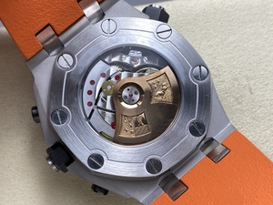 Reloj Mecánico de Lujo para Buceo, de la Mejor Calidad, 42 mm, Fábrica MS, Movimiento ETA 3124, Modelo 26703, Multifunción, Cronógrafo, Color Naranja - Product Image 5