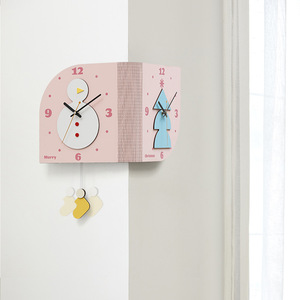 Double-Sided Corner Wall <b>Clock</b> Christmas Theme <b>Battery</b> Powered Irregular Shape For Home Living Room - Product Image 2