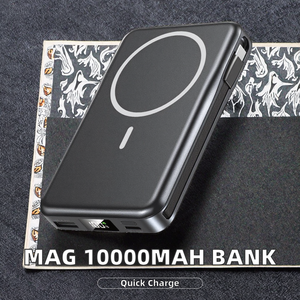Chargeur de batterie portable magnétique 10000mAh 5-en-1 Câble intégré Charge rapide Support sans fil pliable Type-C 20W Puissance de sortie - Product Image 4