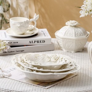 Ensemble vintage royal anglais en porcelaine pour tasse à thé <span class=keywords><strong>soucoupes</strong></span> 1 pièce vaisselle de haute qualité décoration maison assiette de fruits émail - Product Image 2