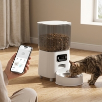 Distributeur automatique de nourriture pour animaux de compagnie en acier inoxydable 5L avec application/télécommande Wi-Fi, minuterie et caméra vidéo pour chats et chiens