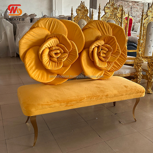 LISSE nouveau Design fleur rose Rose dossier métal jambe or acier inoxydable chaise de mariage pour l'extérieur bureau à domicile - Product Image 5