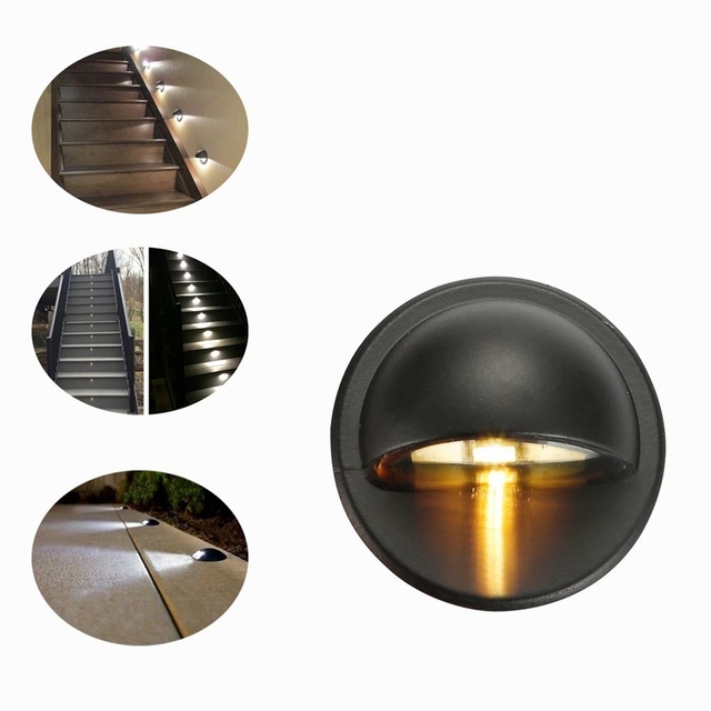 IP65 Half Moon 12volt 0.4W Warm White Recessed Led Garden Path Light Led Deck Light