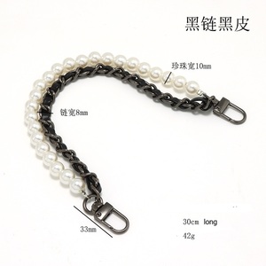 Borsa di perle con cinturino in metallo a manico corto borsa di ricambio con cinturino a catena di perle borsa a catena accessori per borsa da borsa - Product Image 3