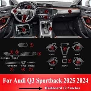 Para <span class=keywords><strong>Audi</strong></span> <span class=keywords><strong>Q3</strong></span> <span class=keywords><strong>Sportback</strong></span> 2025 2024 PPF película de protección accesorios <span class=keywords><strong>Interior</strong></span> transparente TPU navegación Gear Panel consola central - Product Image 2
