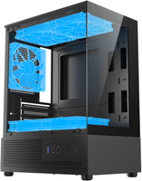 Châssis de jeu en verre trempé 270 ° Full-View Dual Gaming Game Computer PC Game Mid Tower Case