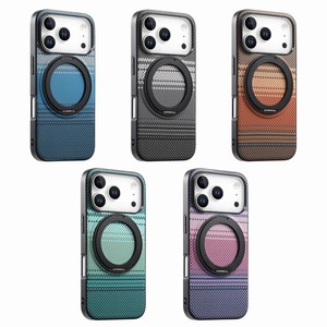 เคสโทรศัพท์มือถือแบบแม่เหล็กหมุนได้ 360 องศา คุณภาพสูง สำหรับ iPhone 17 air 16 15 pro max  วัสดุคาร์บอนไฟเบอร์  ฝาหลังแบบด้าน - Product Image 1