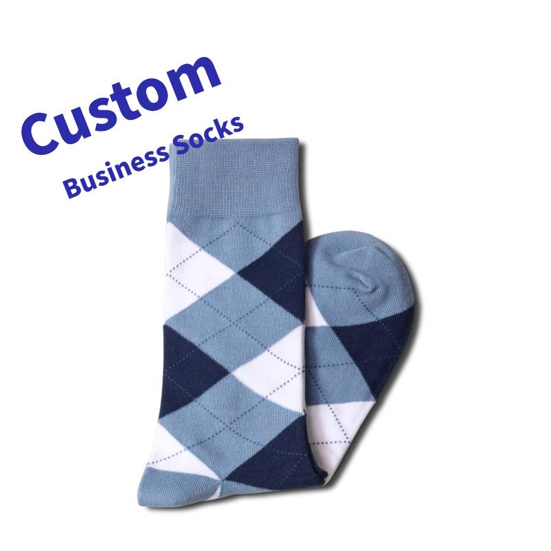 Wholesale Men Socks Custom English Style Diamond Pattern Men Dress Business Socks