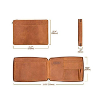 Carpeta de presentación de cuero A4 personalizada de fábrica, carpeta de documentos, carpeta de archivos, bolsa para ordenador portátil