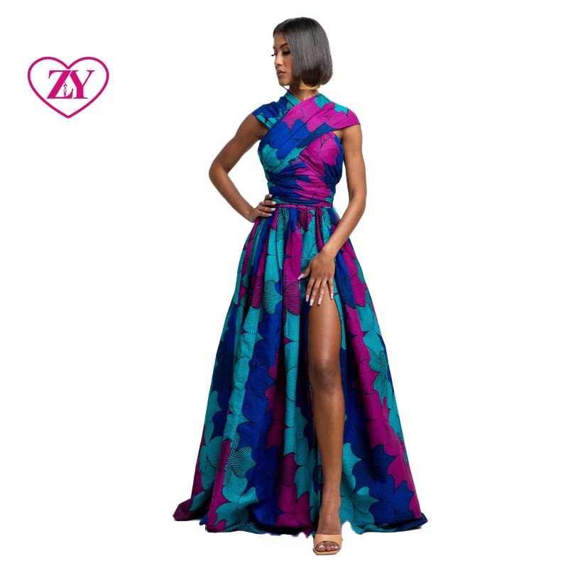 african print formal dress Infinity Multiway Maxi - Adjustable Slit The brightness and pop of colors in the wax print makes this dress unique African Print Dresses  M.A.DKollection