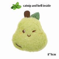 Fruits série cataire jouets pour chats poire pêche conception mignon chat jouets interactifs cloches Logo personnalisé chat en peluche jouet