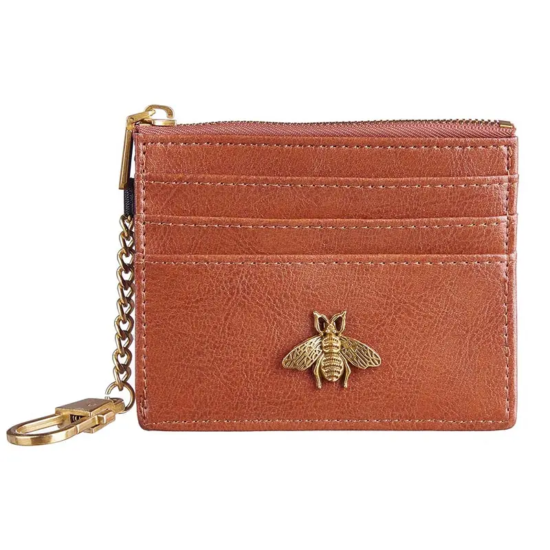 Popular Design Customized Ladies Rfid Genuine Leather Credit Card Holder Wallet
