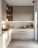 Ensembles d'armoires de cuisine modulaires sur mesure pour projets de décoration, design moderne, solutions de conception de modèles 3D, professionnel