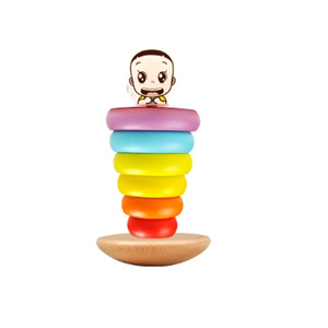 Enfant en bois Empiler Bébé Arc-En-Ciel <span class=keywords><strong>Tour</strong></span> Jouet - Product Image 1