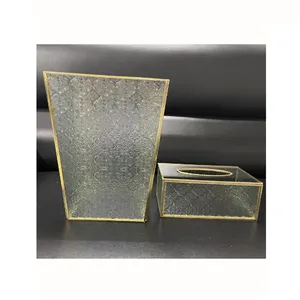 European Style Tissue Box Hotel Restaurant Home Decorative Glass Facial Tissue Box Napkin Dispenser Box Cover Holder