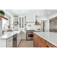 Meubles de cuisine modernes en MDF avec placage bois de haute qualité