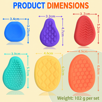 Ensemble de 6 jouets sensoriels en silicone, coussinets texturés assortis dans un sac OPP pour le jeu tactile et le soulagement du stress