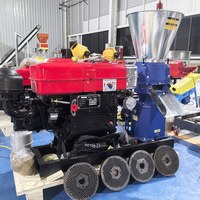 Machine à granulés d'aliments pour volailles à moteur diesel pour usage domestique et petites exploitations agricoles – Équipement de fabrication d'aliments pour animaux à bas prix – Vente chaude