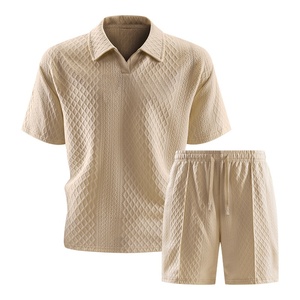 2026 Summer Cross-Border for 3D Rhinestone Eco-Friendly Fashion Set Men's Short-Sleeve <b>Polo</b> Collar Knitted Fabric T-Shirt New - Product Image 2