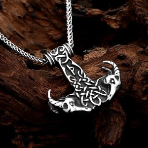 Collar con colgante de ancla vikinga yunnique, de acero inoxidable, con diseño temático para hombre, cadena de 60 cm, regalo - Product Image 4