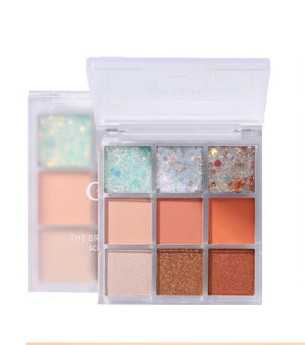 Оптовая продажа на заказ логотипы яркие тени для век 9 видов цветов картон тени для век, палитра, для девочек